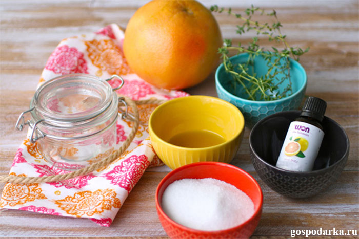 Как сделать скраб из сахара, тимьяна и грейпфрута?